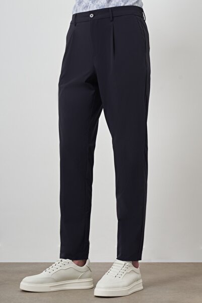 Morven Erkek Lacivert Trend Slim Fit Tam Lastik Pantolon
