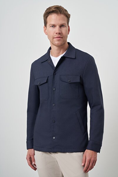 Morven Men's Navy Blue Worker Shirt Jacket