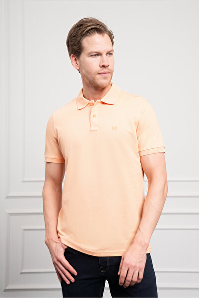 Morven Men's Salmon Basic Polo Neck Dynamic Fit T-Shirt