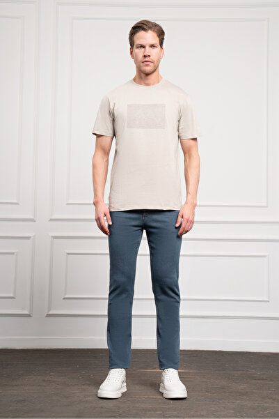 Morven Чоловічий футболка з динамічним кроєм та коміром-стійкою з бавовни