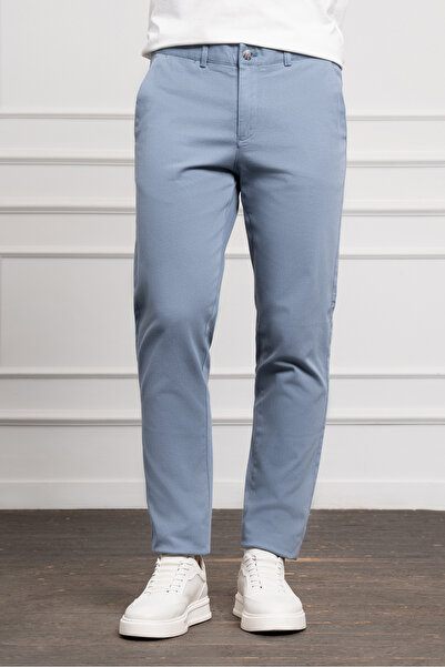 Morven Men's Blue Dynamic Fit Relaxed Cut Chino Pants