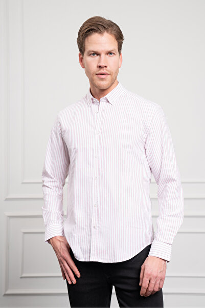 Morven Men's Burgundy Cotton Trend Dynamic Fit Relaxed Cut Shirt