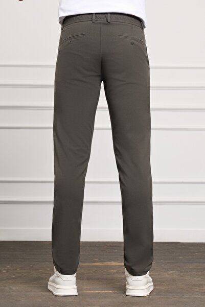 Morven Khaki Slim Fit Slim Fit Side Pocket Lace up Jogger Men's Trousers