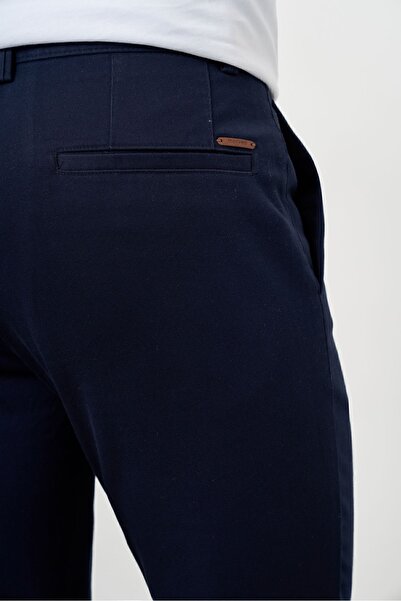 Morven Ανδρικό παντελόνι Chino με πλισέ καλοκαιρινό μπλε Navy Blue