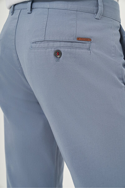 Morven Erkek A. MAVİ İhracat Yazlık Pamuk Yan Cep Slim Fit Chino Pantolon