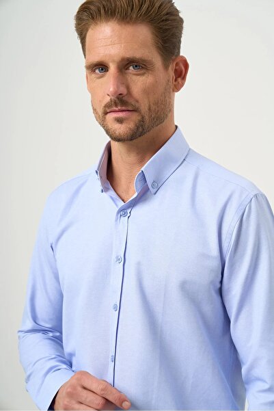 Morven Guler cu nasturi Cămașă slim din bumbac Oxford, ușor de călcat