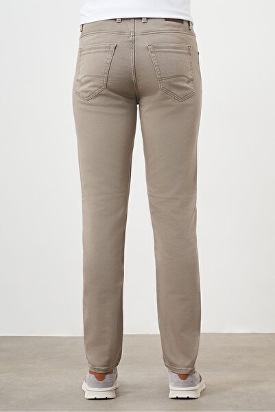 Morven Men's Beige Seasonal Cotton 5-Pocket Dynamic Fit Jean Trousers