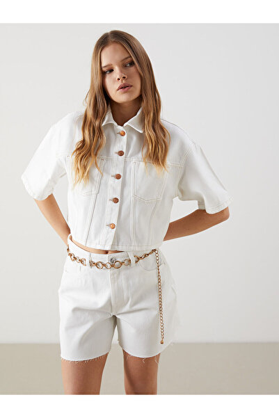 LC Waikiki Ozmarka New Season Cropped Women's Jean Shirt