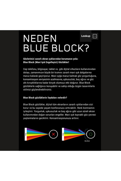 LOOKUP Blue Glasses with Light Protection - Optical Compatible, Screw, Interchangeable Glass 52-16-150