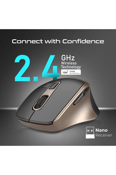 Promate Wireless Silent Mouse, 2.4G Portable Noiseless Optical Mouse with 6 Functional Buttons