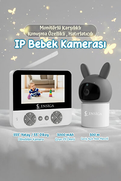 EN SİGA Hatırlatıcılı IP Bebek Kamerası Bebek Kamerası Kumandalı Monitörlü Ka...