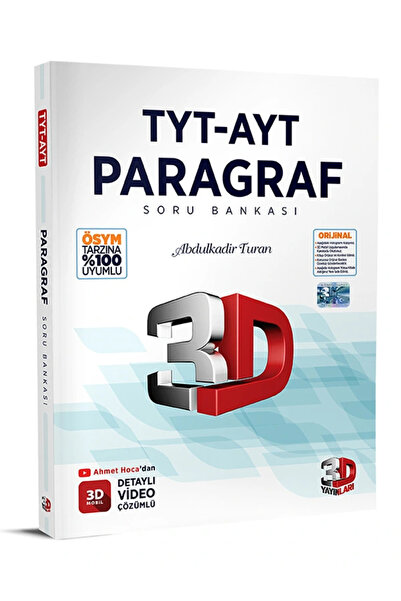 3D Yayınları TYT - AYT 3D Paragraf Soru Bankası