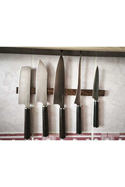 novaliz home Ahşap Manyetik Bıçak Standı - 35 cm Güçlü Mıknatıslı Duvara Monte Bıçak Tutucu