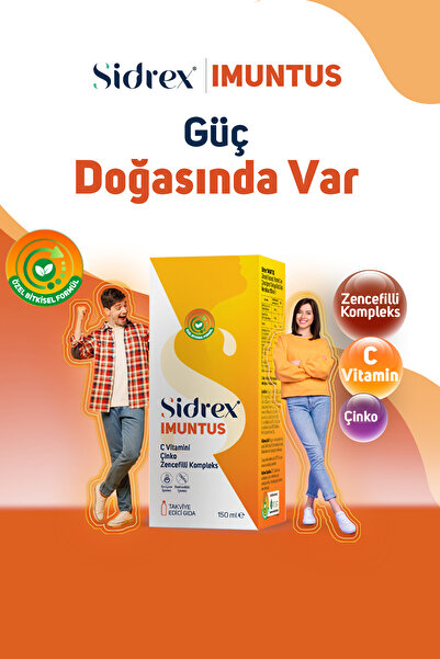 SIDREX Imuntus Ginger Extract, Food Supplement Containing Vitamin C and Zinc