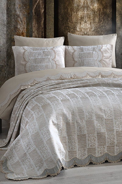 NAKIŞHAN Pearl Pique Set-Cappuccino 6 Pieces