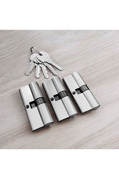 BARICYLINDER قلب كيلون موحد 3 حبات مع مفتاح واحد - لون سلفر