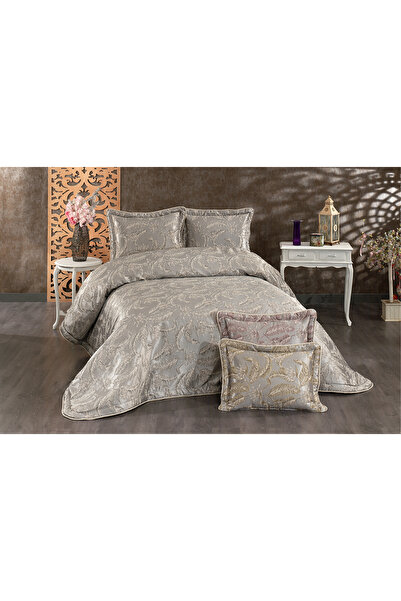 NAKIŞHAN Spring Bedspread Set-Grey 3 Pieces