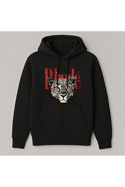 Elvino Rhude Леопардов принт Унисекс Оверсайз суитшърт с качулка 3-слоен