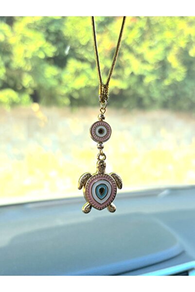 Azrua Ornament pentru oglindă auto cu broșă de ochi rău din metal, broșă de o...