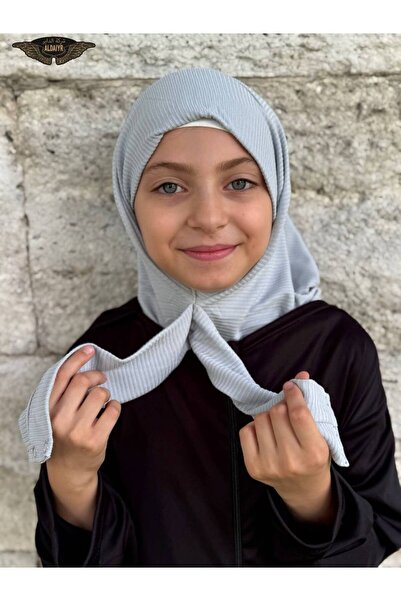 ALDAYER Çıtçıtlı hijap bone Cizgili çocuk