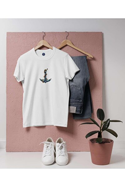 bahriyeli.jpeg oversized Μπλουζάκι Unisex θαλάσσιο με σχέδιο αγκύρων