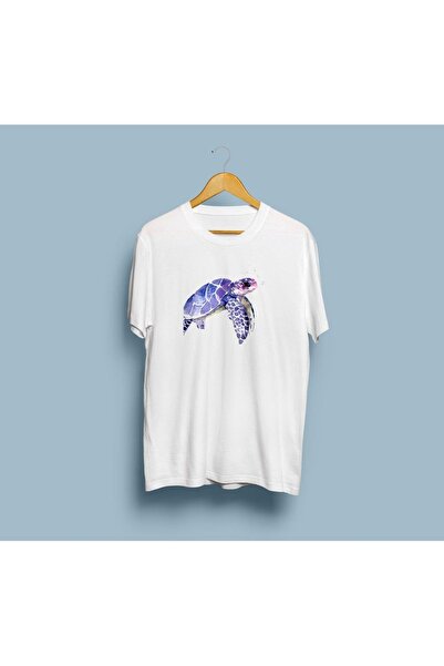 eioswear Μωβ μπλουζάκι Unisex oversized με σχέδιο χελώνας