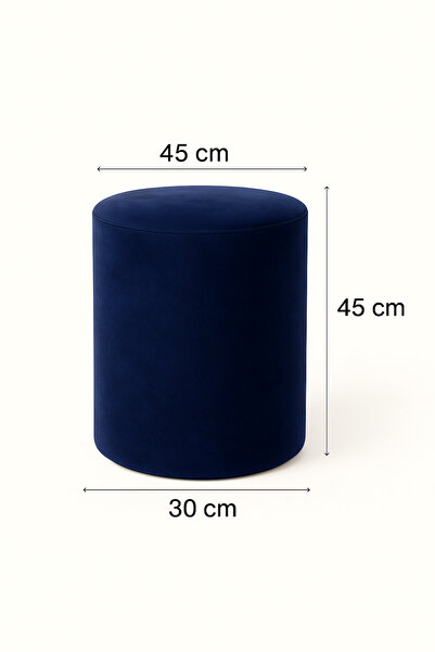 Armegeda Yuvarlak Puf Babyface lacivert22- Modern Dekoratif Oturma Pufu Rahat...
