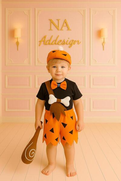 NA ADDESIGN Костюм за момче „Бамбам“ (риза с папийонка, гащеризон, шапка, пръ...