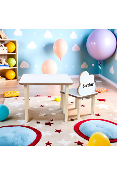 wudie İsme Özel Masa Sandalye Takımı Aktivite Masası Çocuk Oyun Masası Çalışma Masası Çocuk Sandalyesi