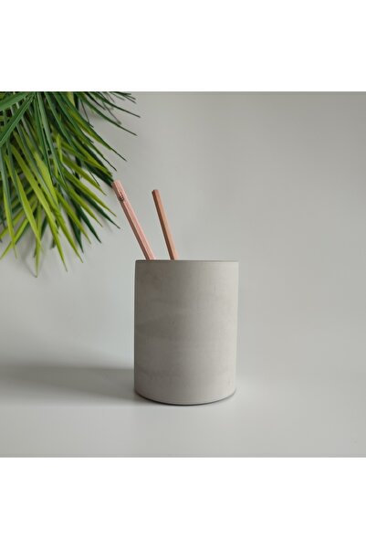 Hgo Atelier Concrete 4 Piece Office Set Celling Holder-business card holder-pot-note Paper Holder