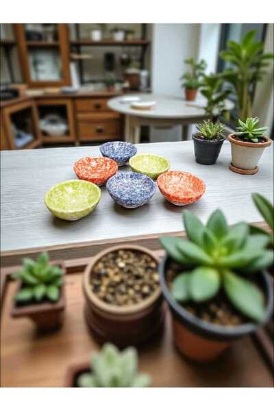 Home Ceramic 6-Piece Mixed Color Snack Bowl/Sauce Bowl/Jam Bowl