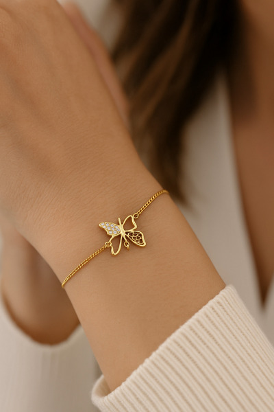 Solvia Officiall سوار نسائي من حجر الزيلكون بتصميم فراشة