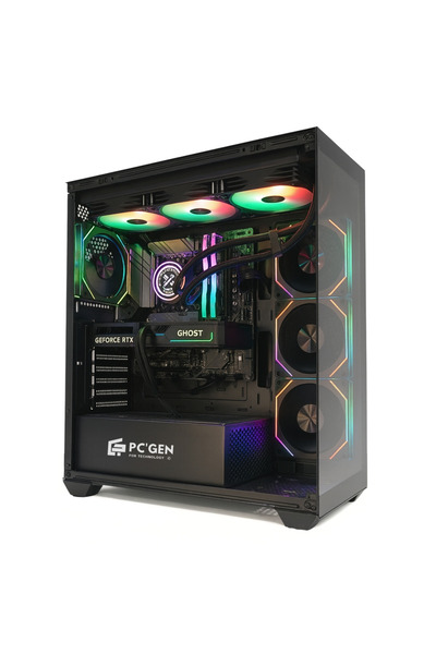 PC'GEN Gaming PC I7-14700f, 32GB DDR5 RAM, RTX 5060 Ti 8GB, 1TB NVMe SSD, Black
