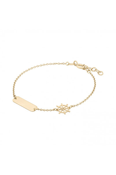 Sandra Ferretti Bratara cu Timona si Placuta Pentru Copii din Aur Galben de 18K