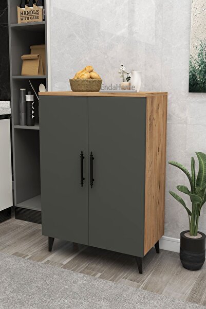 Enda Home 3 Raflı 2 Kapaklı Çok Amaçlı Dolap Çok Amaçlı Mutfak Dolabı Banyo D...