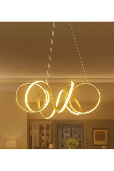 VENON Deniz Eskitme Ledli Salon Avizesi 3 Renk Yanar Yatak Odası Led Avize Mo...