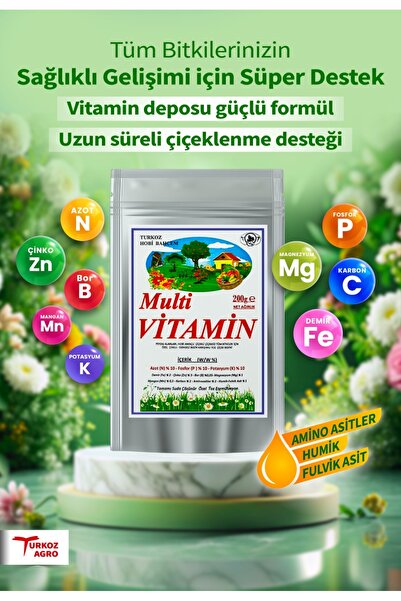 TURKOZ® AGRO TARIM TÜM BİTKİ BESİNLERİ MULTİVİTAMİN KARIŞIMI Hobi kullanımı i...