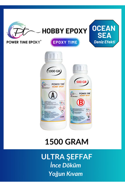 POWER TIME EPOXY 1500 gram Hobi Epoksi Ocean & Sea/ Deniz Efekti Şeffaf Epoks...