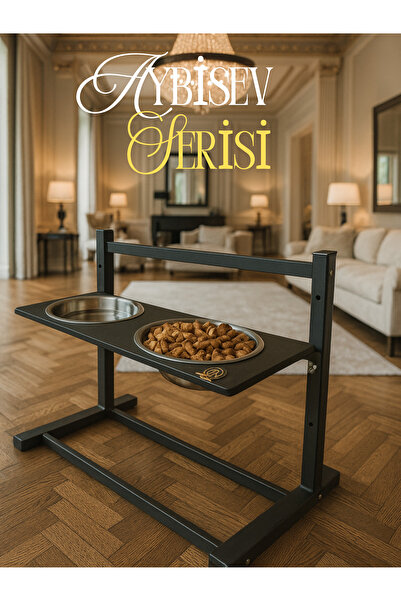 Okay AYBİSEV Serisi Kedi ve Orta-Büyük Irk Köpekler İçin 3 Kademeli Yükseklik Ayarlı Mama Su Standı