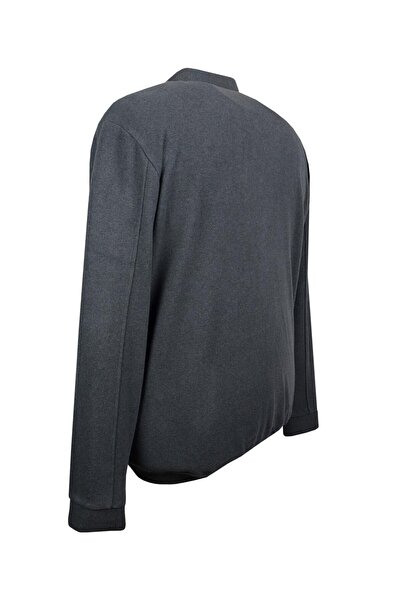 marufshop Erkek Büyük Beden 122 Kilo - 158 Kilo Arası İçin Uygun Geniş Kalıp Polo Yaka Selanik Sweat Antrasit