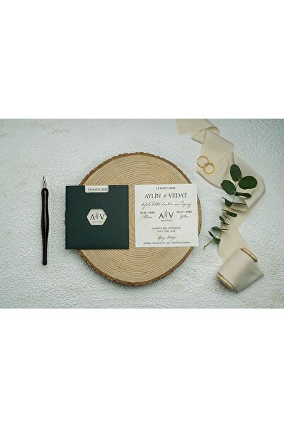 ERDEM DAVETİYE Düğün, Nişan, Nikah Davetiyesi (50 Adet) 9358