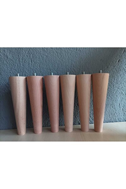 Dijital Bazar Ahşap Konik Ayak / Uzunluk: 15 Cm / 6'lı Set Konik-6'lı-set