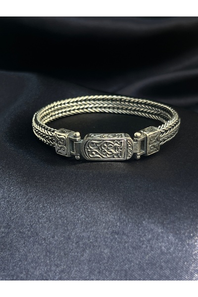 ELWEUS JEWELLERY GOLD Uzak Şehir Dizi Cihan Albora Gümüş Erkek Bileklik 925 Ayar Hediye