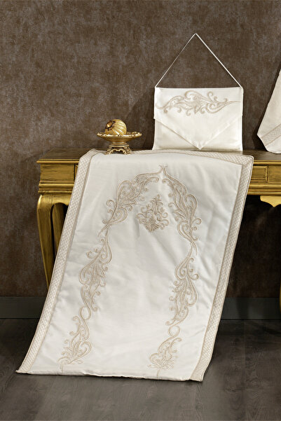 NAKIŞHAN Emerald Prayer Rug Set-Cream 4 Pieces