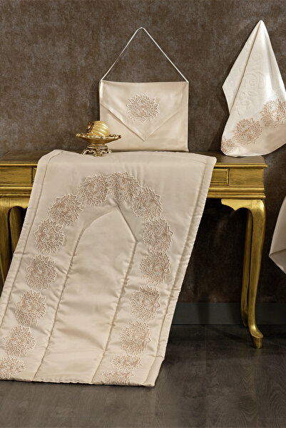 NAKIŞHAN Duru Seccade Seti-Krem 4 Parça