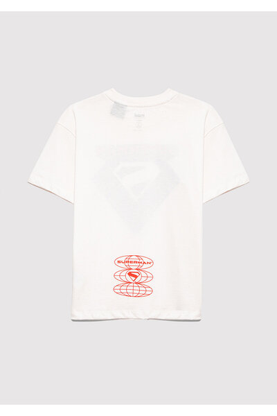 Mavi Superman Printed White T-Shirt Loose Fit / Loose Relaxed Fit 6610381-70057