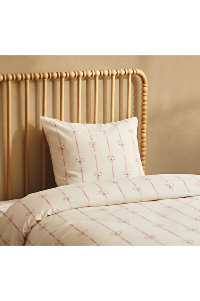 Zezig Pink Bow Single Duvet Cover Set