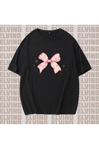 Elvino Kurdele Temalı Oversize Kadın Tshirt