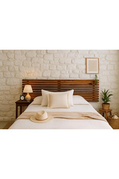 pinoxi 125cm 2 Adet Raflı Masif Ahşap Yatak Başlığı Ceviz Renk 125cm X 60cm Masif Ceviz Renk