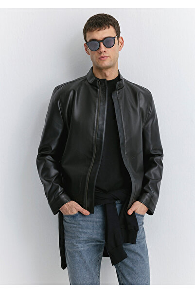 Mavi Siyah Suni Deri Ceket Slim Fit / Dar Kesim 0110537-71379